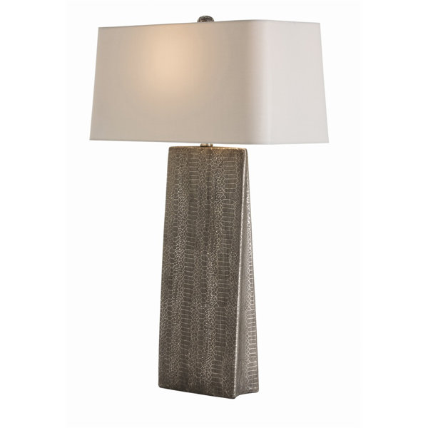 RONDA TABLE LAMP - Brass Finish on Metal Body with Crystal Center Piece and  Base, Hardback Shade - all lighting