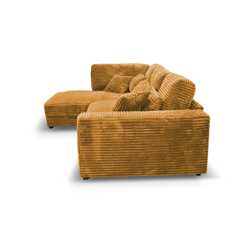 Nahkita 4 Seater Corner Sofa , Left Hand Facing, Gold Colours