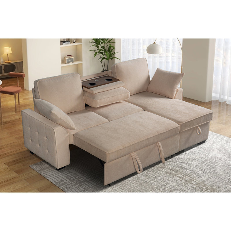 Ensemble de canapé modulaire multi-fonctionnel avec plateau porte-gobelet amovible, chaise de rangement intégrée et dossiers réglables