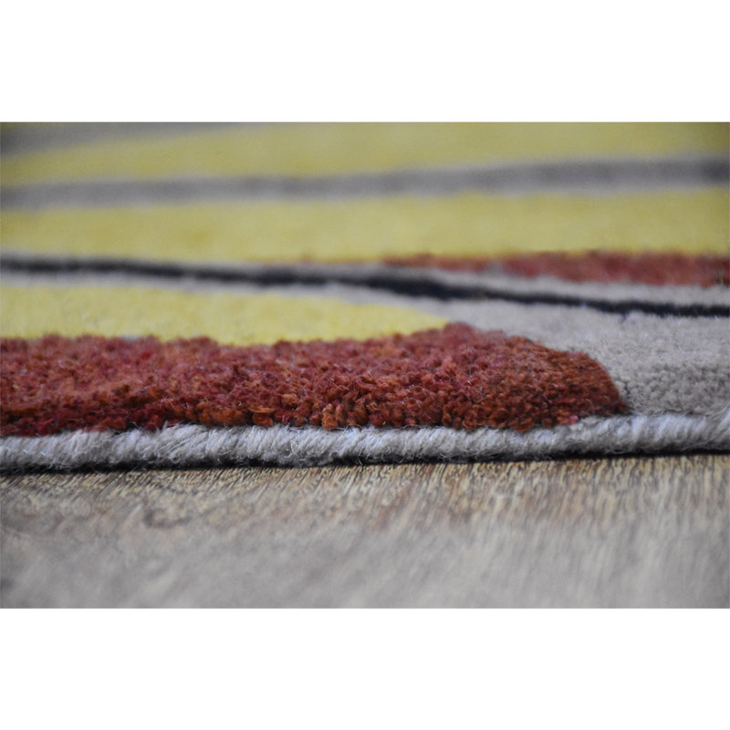 Styles Hand Tufted Wool Eco-Friendly Area Rugs - Octagon, Camel Color, Floral Modern Design, High Pile Thick Handmade Anti Skid Area Rugs for Living Room, Bed Room