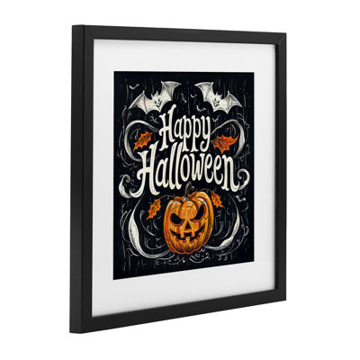 «Happy Halloween with Ornate», reproduction encadrée sous verre, design by Creative Studio