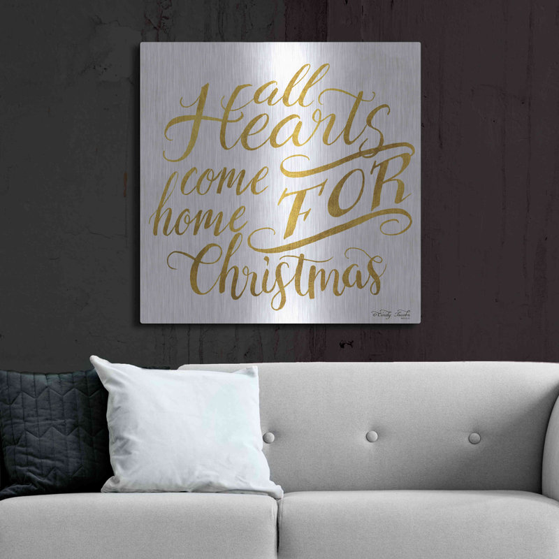 «Come Home for Christmas» par Cindy Jacobs, art mural en métal, H 36 po x l 36 po