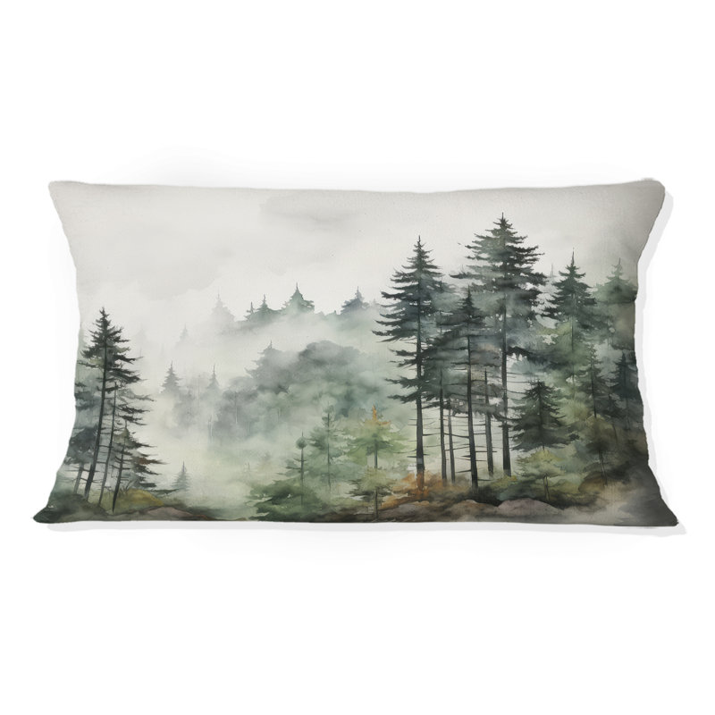 Coussin Pine Tree Misty Morning I, 16" x 16"