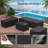Azoriah 7-Person Wicker Outdoor Seating Group with Fire Pit Table-89983800-97365782