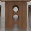 Simple retro rectangular dining table-103409661