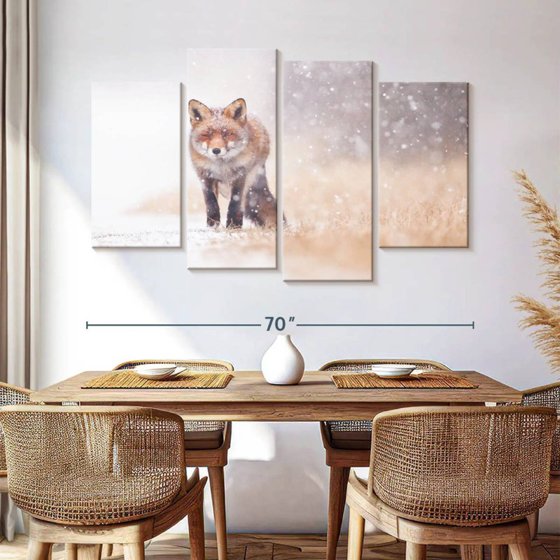 Brampt Fox In Snowstorm, 42"H x 68"W