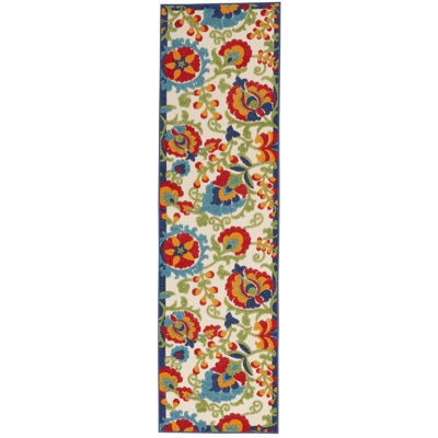 Bernia Floral Ivory/Red/Green Indoor/Outdoor Area Rug