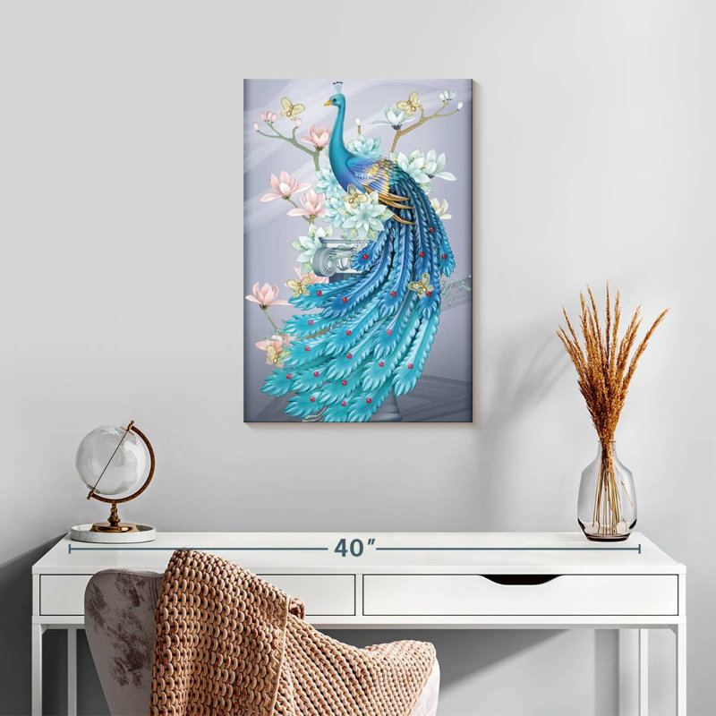 Brampt Mythical Blue Phoenix, 24" H x 16" W