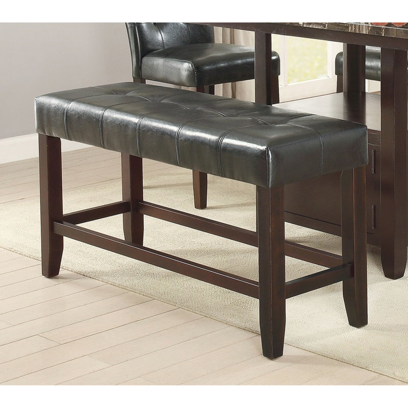 Siège de salle à manger à hauteur de comptoir - Coussin rembourré en similicuir avec base en bois robuste