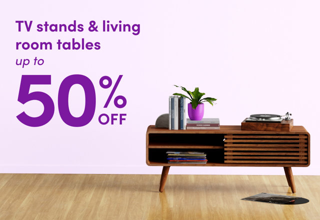 TV stand & living room table sale.