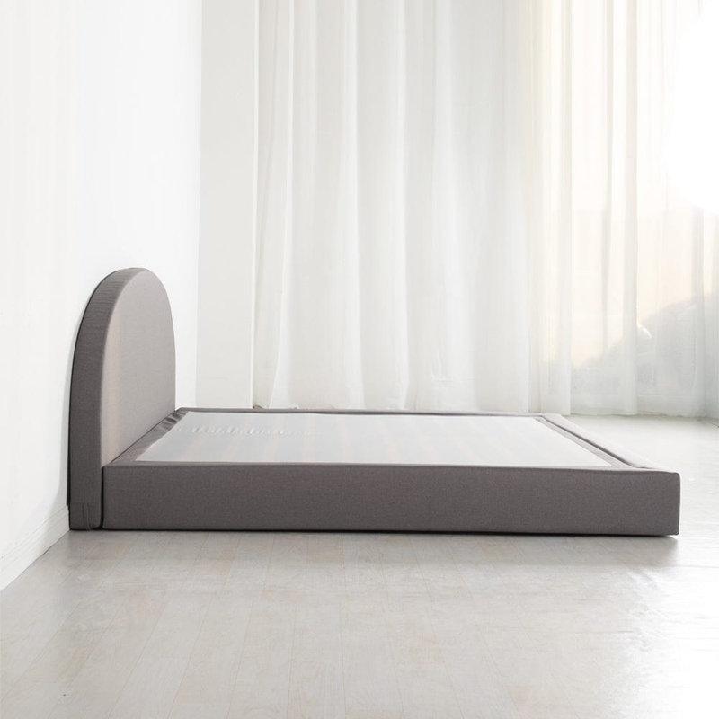 Linen Bed Frame With Headboard, Kingsize (5'), Grey