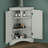 Corner Storage Cabinet, Bathroom Triangle Floor Storage Cabinet With Adjustable Shelves, Freestanding Floor Cabinet With 2 Doors-1598654376