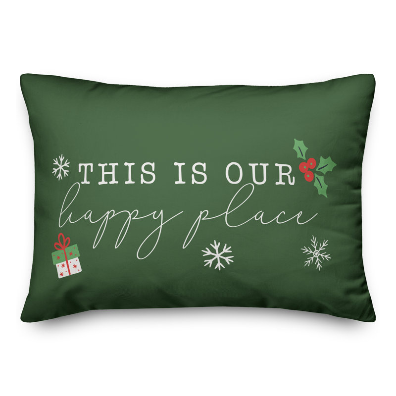 Abstract Snowflakes Throw Pillow I, Dark Green