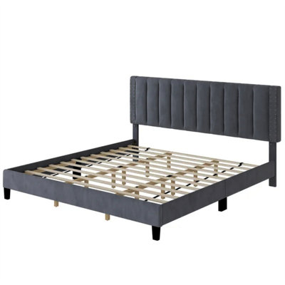 Red Barrel Studio® Evonne Upholstered Slat Bed & Reviews | Wayfair