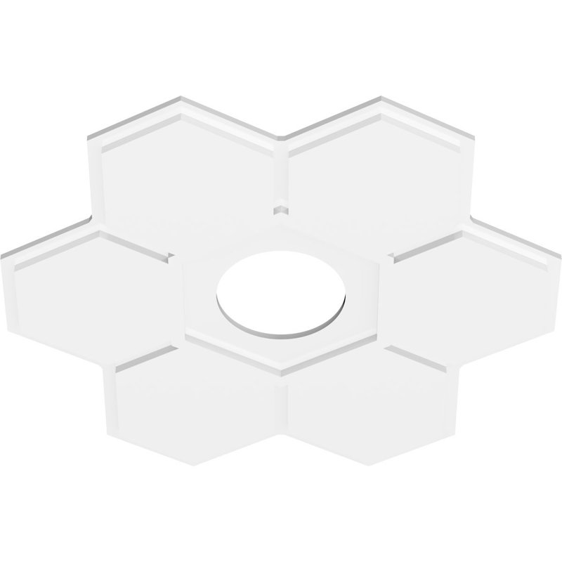 Médaillon de plafond contemporain en PVC de qualité architecturale Daisy, H 30 po x l 30 po x P 1 po