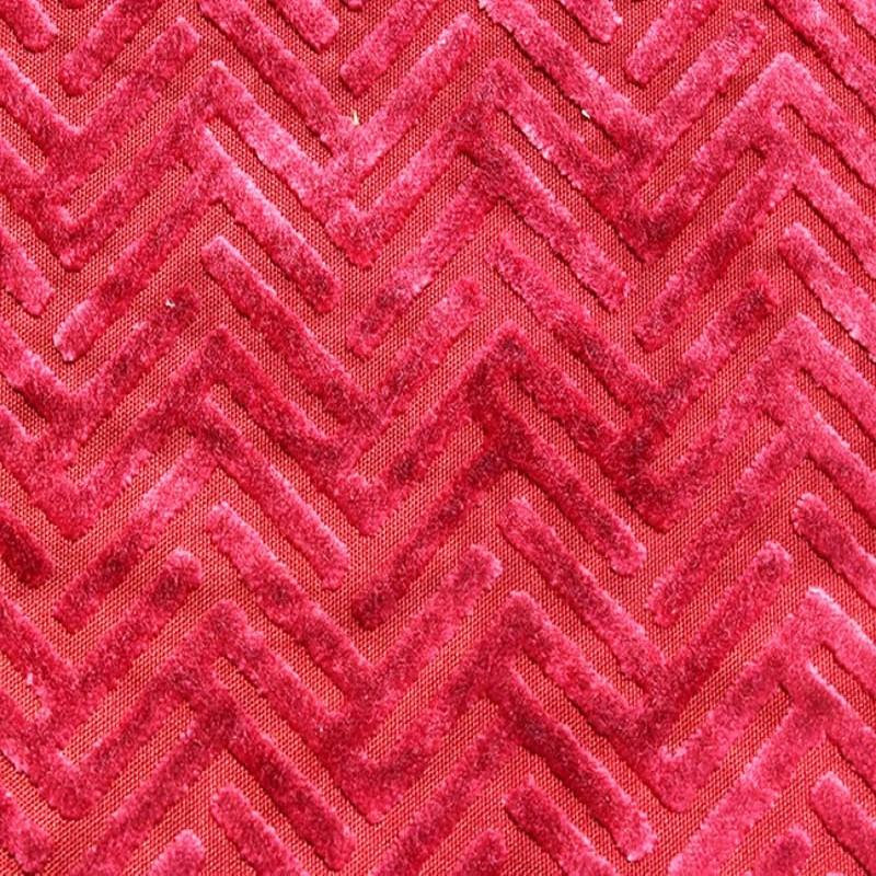 Emerson Fabric | Geometric Velvet Fabric | Drapery & Curtain Fabric and Upholstery Fabric, Cranberry