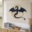 La toile crée un design complexe mettant en vedette une silhouette de dragon stylisée avec art mural-232144492