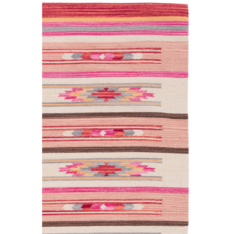 Conkling Flatweave Jute/Cotton Southwestern Rug in Red, Rectangle 8' x 10'