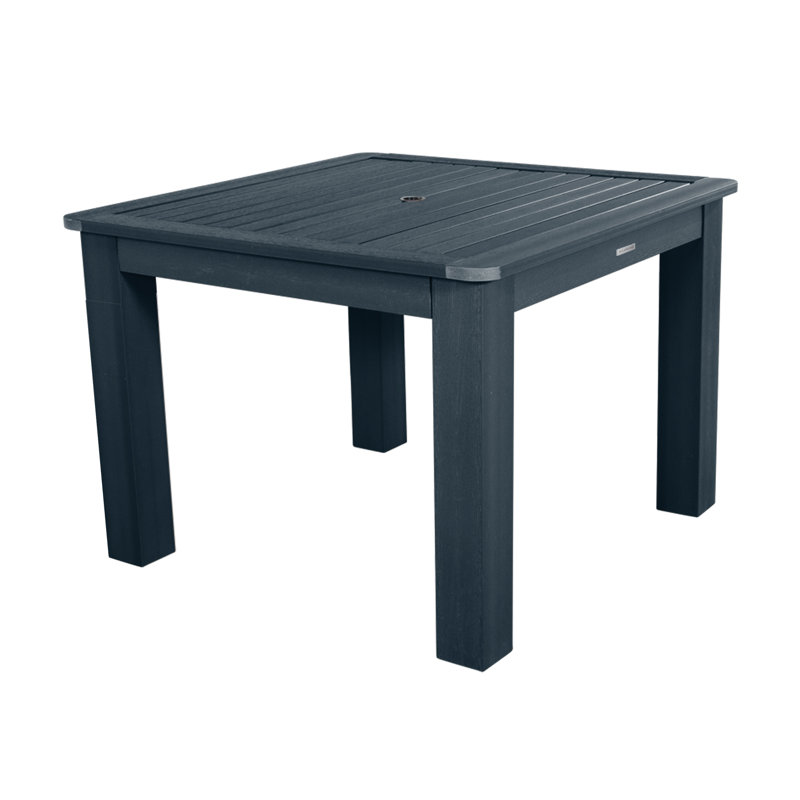 Highsmith Rectangular Outdoor Dining Table With Umbrella Hole , in. W 42'' in. D, Federal Blue, 30" H x 42" W x  42" D