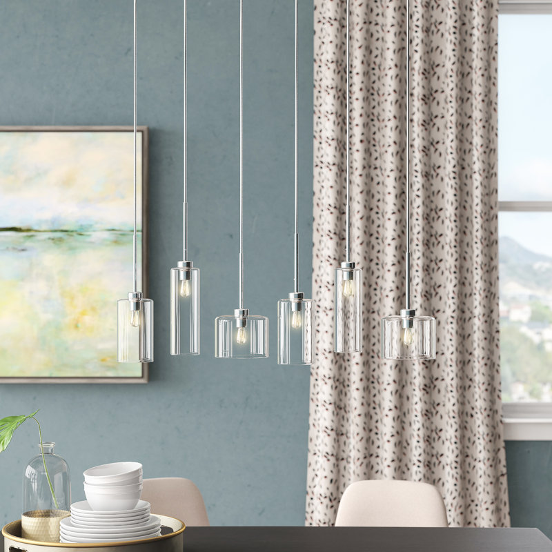 Falk 6 - Light Polished Chrome Kitchen Island Pendant