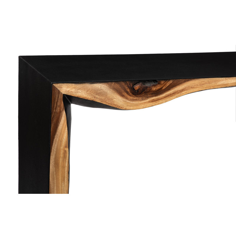 Waterfall Framed Console Table, Natural/Black, Iron