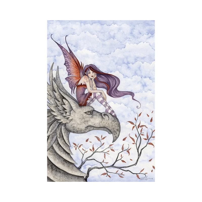 Gryphons Perch by Amy Brown - Wrapped Canvas Print, 20.32 cm H x 30.48 cm W