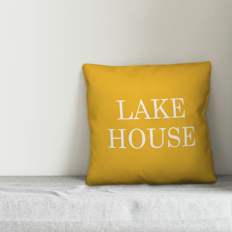 Coussin intérieur / extérieur Lake House, H 20 po x l 20 po, Jaune
