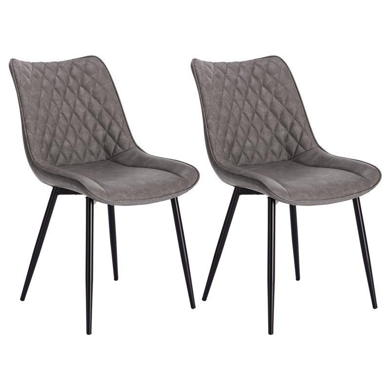 Alhambra 46.5cm H Upholstered Side Chair, Dark Grey, 2