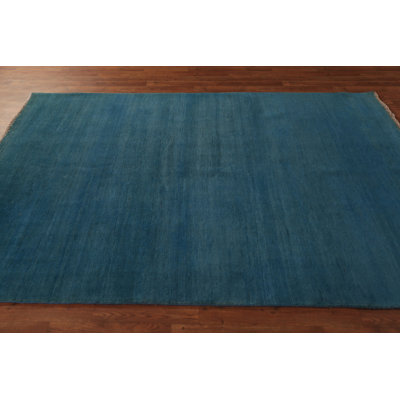 Blue Handmade Gabbeh Modern Area Rug 6x8