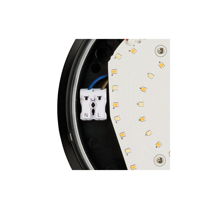 Pylus Outdoor Round Eyelid Wall Light 660lm Bulkhead IP54 LED Integrated Exterior Light, Black
