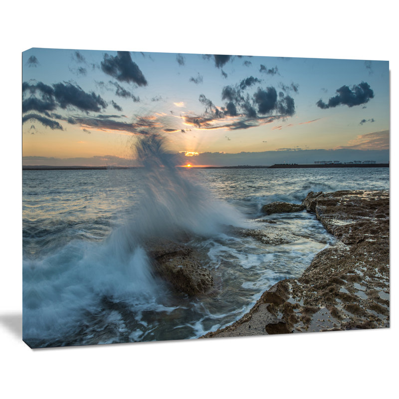 Coucher de soleil à Sydney Seashore - reproduction de photo sur toile tendue, H 30 po x l 40 po x P 1 po