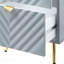 Table de chevet 2 tiroirs grise ultrabrillante