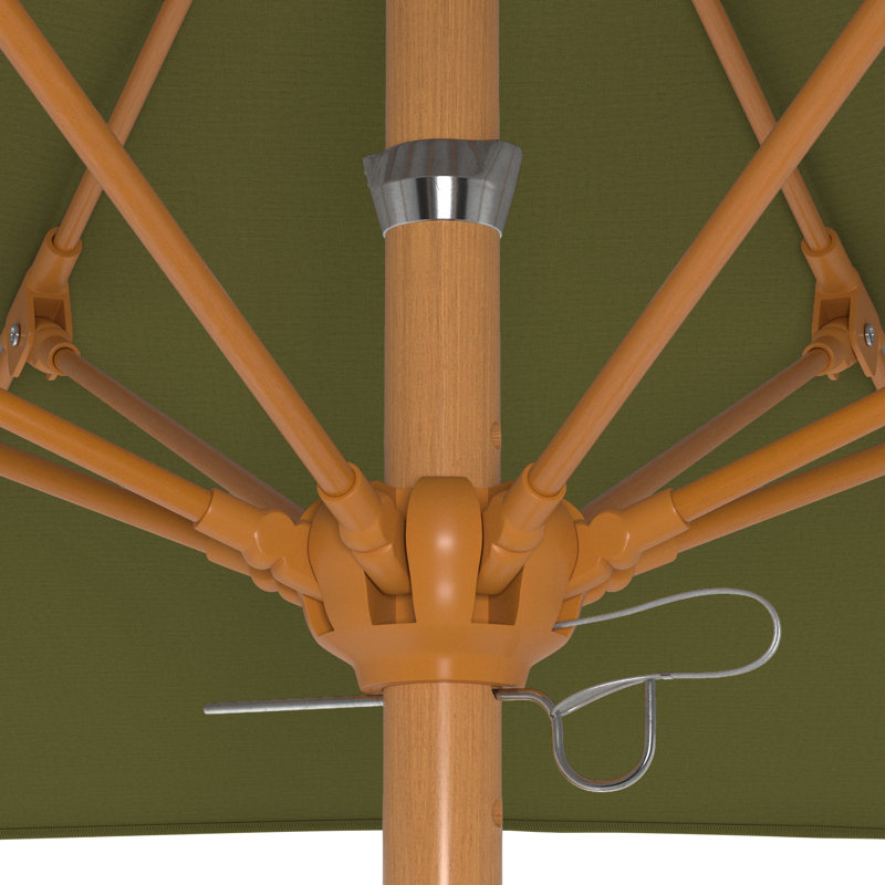 Parasol en bois de teck 7,5 pi, 96" H x 85" W x 85" D, Plante palmier