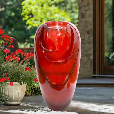 Fontaine d'extérieur avec vase et lumière DEL