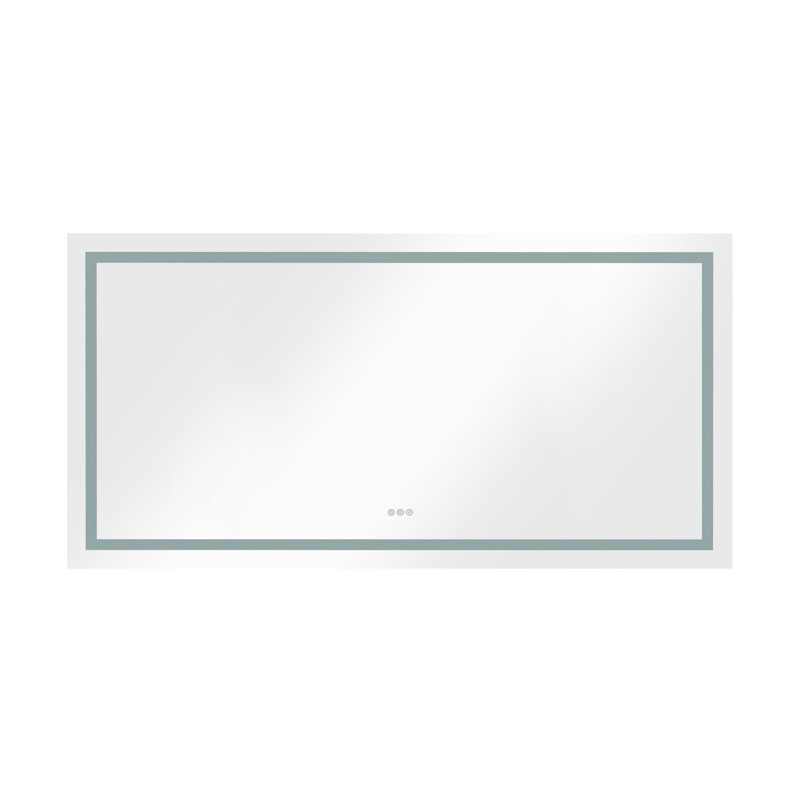 LED Bathroom Mirror with Front-lit, 3 Colors Temperature & Dimmable Light, Black, 40" x 84"