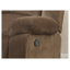 Ensemble de canapés modernes 2 pièces en tissu de polyester brun avec accoudoirs de style coussin et repose-pieds réglables