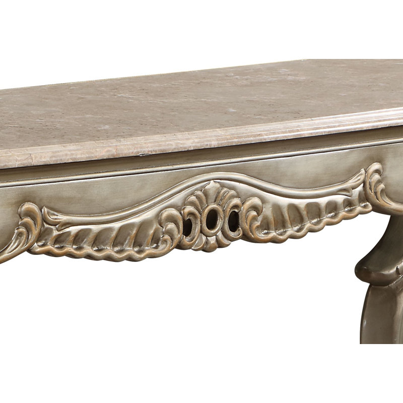 Table de canapé de 58 po avec dessus en marbre Hollace