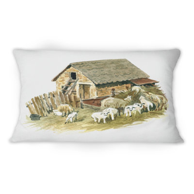Coussin Old Farmhouse With Sheeps