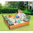 Badger Basket 46.5'' x 9.5'' Solid Wood Square Sandbox with Cover-26303493