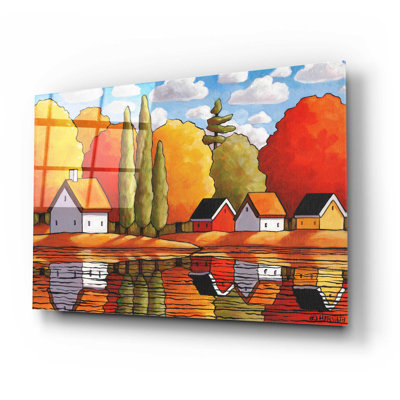 «Fall Water Cabin Reflections» par Cathy Horvath-Buchanan - reproduction non encadrée