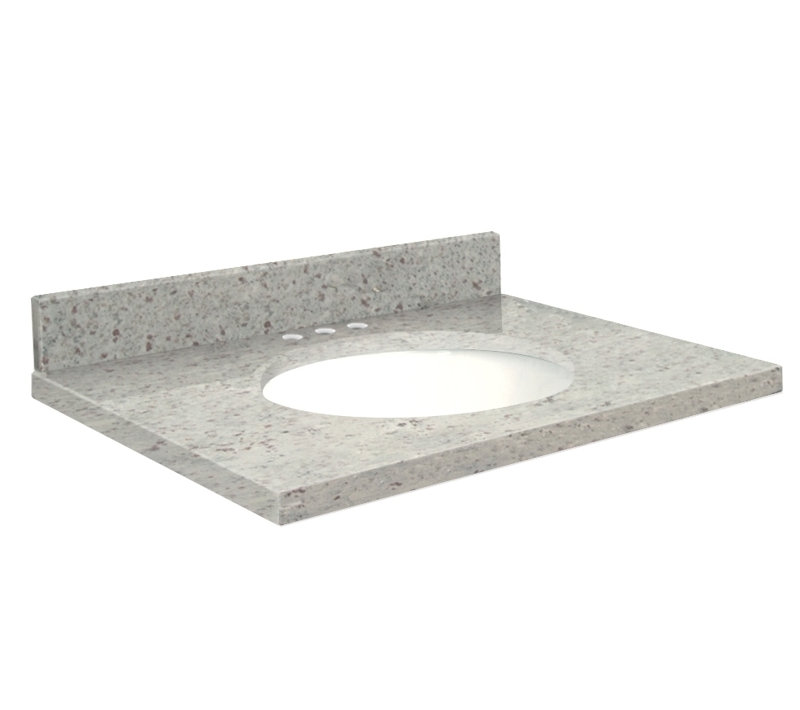 Dessus de salle de bain simple 43 po meuble-lavabo, Biscuit, Jaune parfait, Centré de 8 pouces