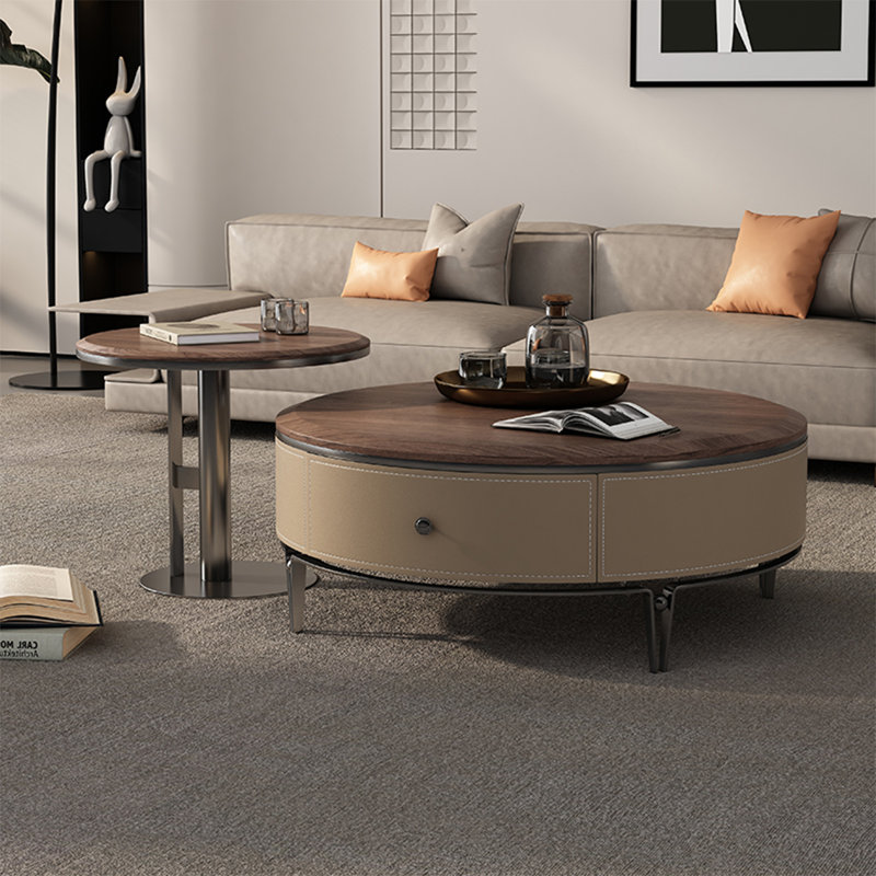 Ensemble de tables basses rondes modernes et simples, H 15,7 po x L 31,5 po x l 31,5 po