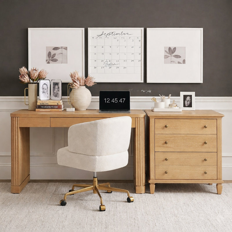 Rudolf 30''W Modern Farmhouse 2-Drawer Fully Assembled File Cabinet