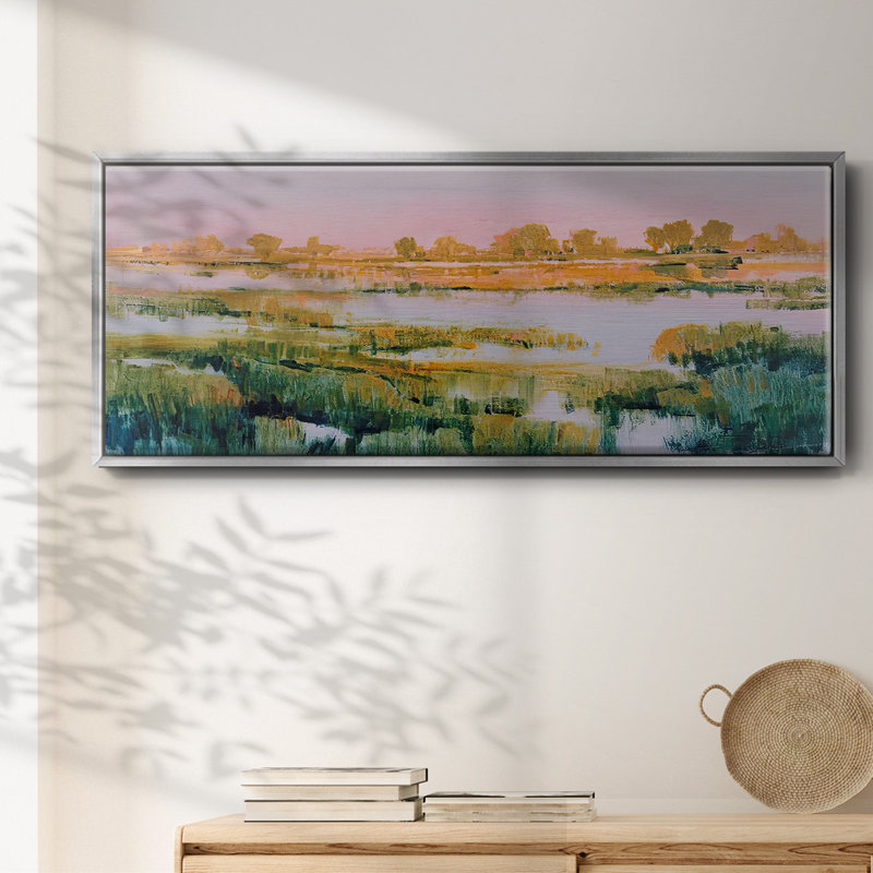 Marshland View I - Framed Canvas, 12" H x 30" W