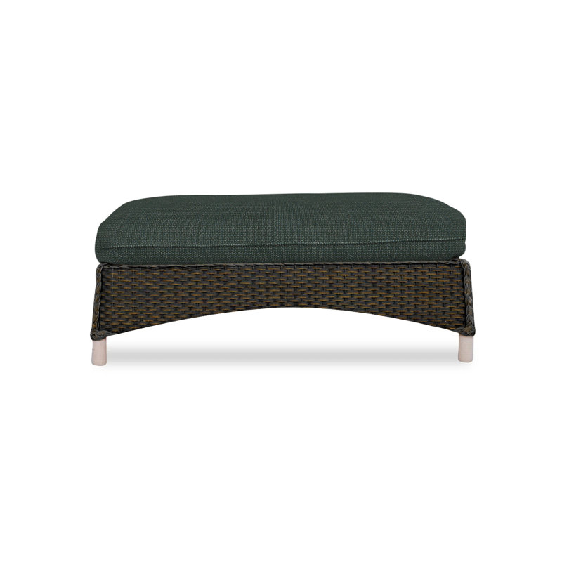 Mandalay Outdoor Ottoman, Decorline Navy, Mink