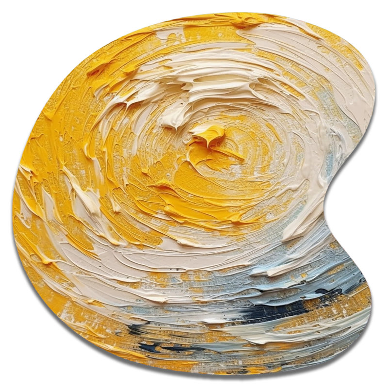 «Creddy - Abstract Spirals», art mural asymétrique en métal, reproduction d'art moderne de forme irrégulière