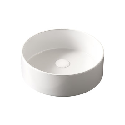 14" Round Bathroom Vessel Sink Ceramic Basin