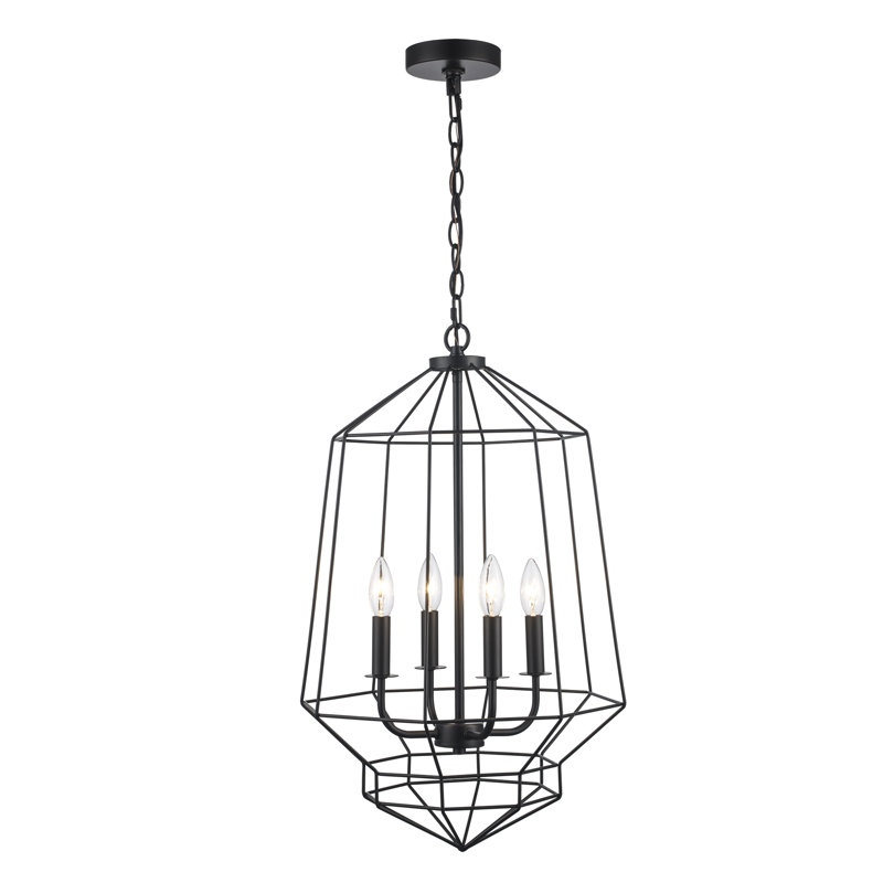 Guillaine 4 - Light Dimmable Geometric Chandelier, Black