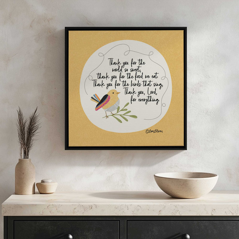 Repentir de gratitude par Lisa Larson – Reproduction, Toile avec cadre, L 20 po x H 20 po, Brun