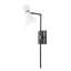 26.38 In. 1-Light Black Office Indoor Wall Sconce Light With White Shade